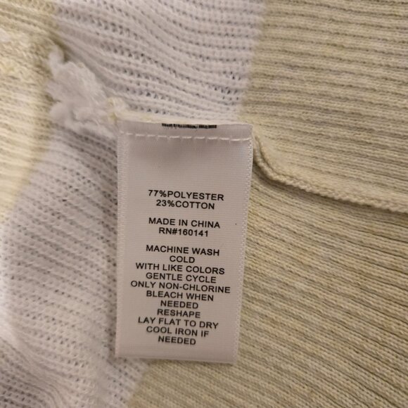 NWT Daily Thread Open Cardigan Sweater Tan White Striped M - Picture 3 of 6